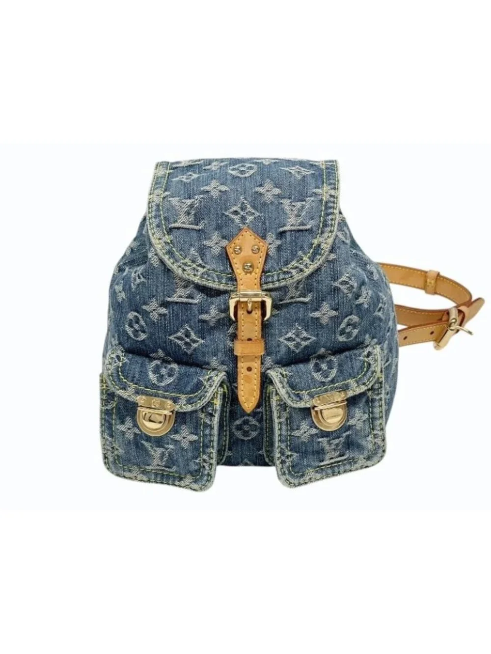 Louis Vuitton Mini Backpack a Dos PM Monogram Denim Indigo Gold